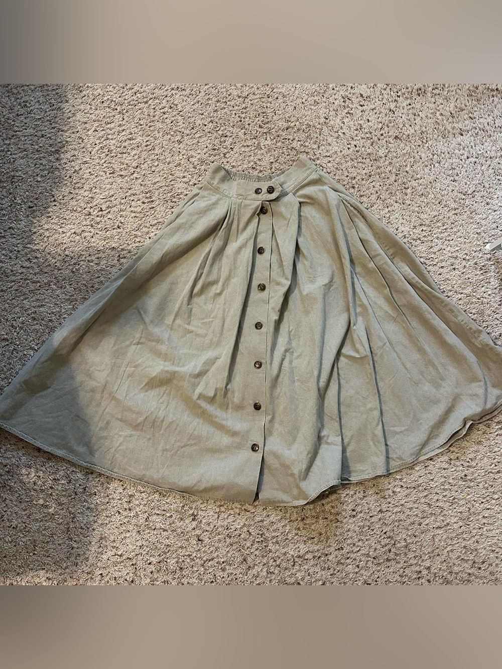 STARFIRE Vintage maxi beige Skirt Earthy Size XS Flared Cottagecore Minimalist